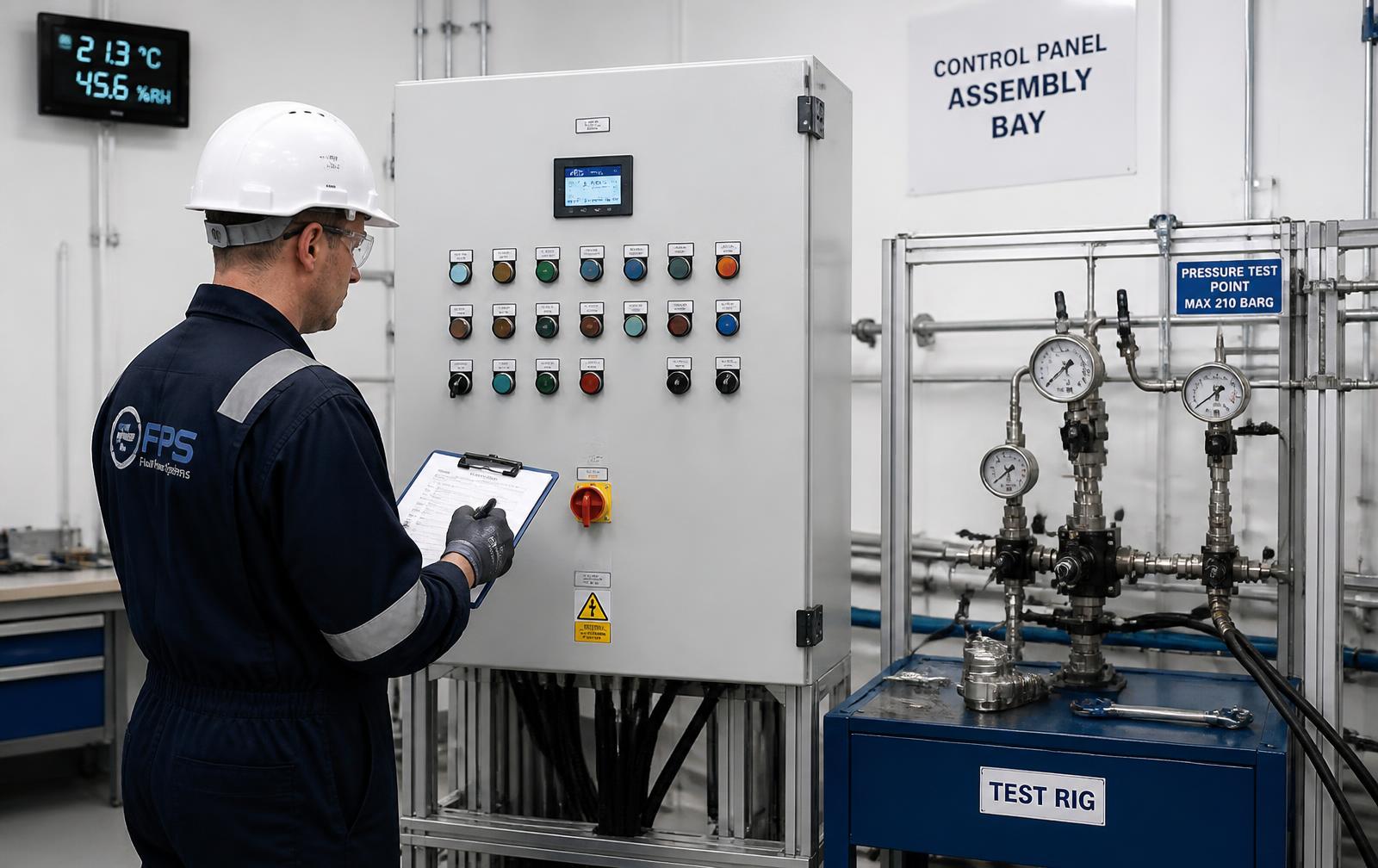 Functional testing of a control panel before despatch